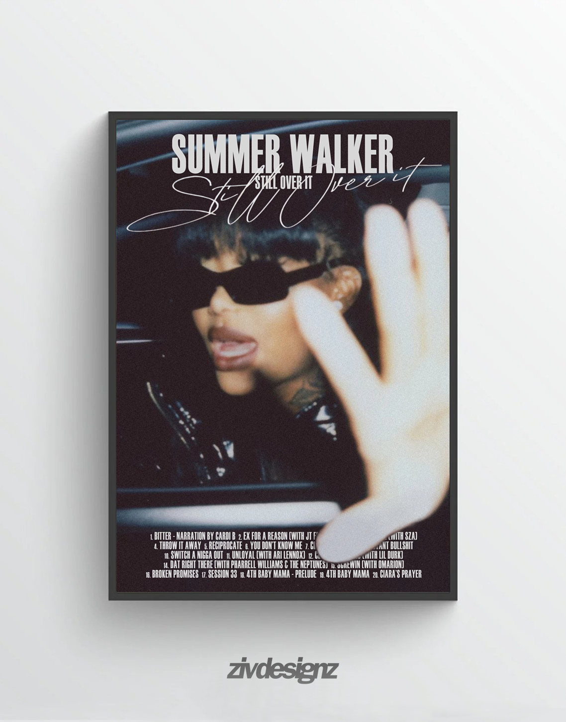 Summer Walker ‘Still Over It’ Premium Album Music Poster | Cover Artwork and Tracklist