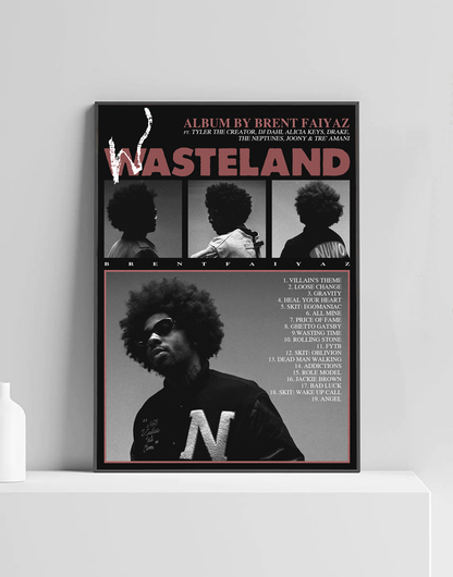 Brent Faiyaz ‘Wasteland’ Premium Album Music Poster | Cover Artwork and Tracklist