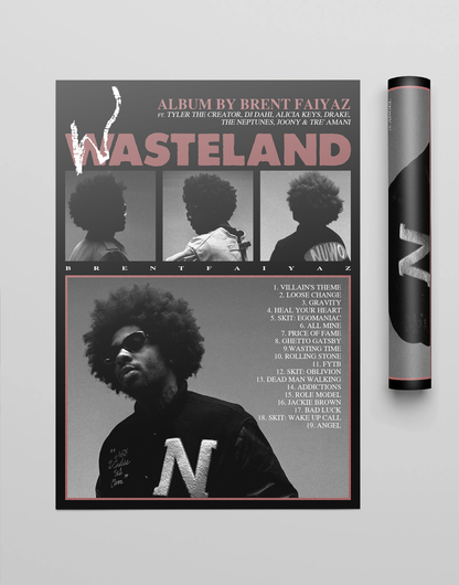 Brent Faiyaz ‘Wasteland’ Premium Album Music Poster | Cover Artwork and Tracklist