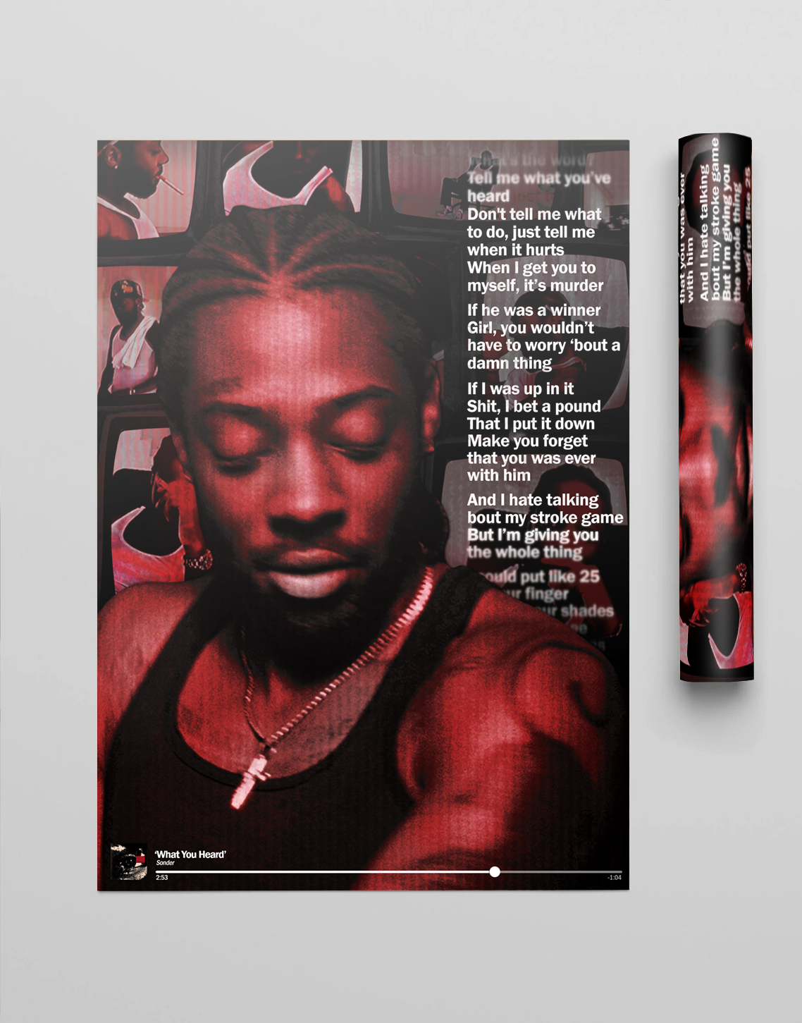 Sonder 'What You Heard' Premium Lyric Poster | Custom Artwork and Lyrics