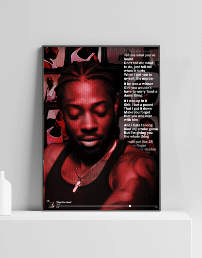 Sonder 'What You Heard' Premium Lyric Poster | Custom Artwork and Lyrics