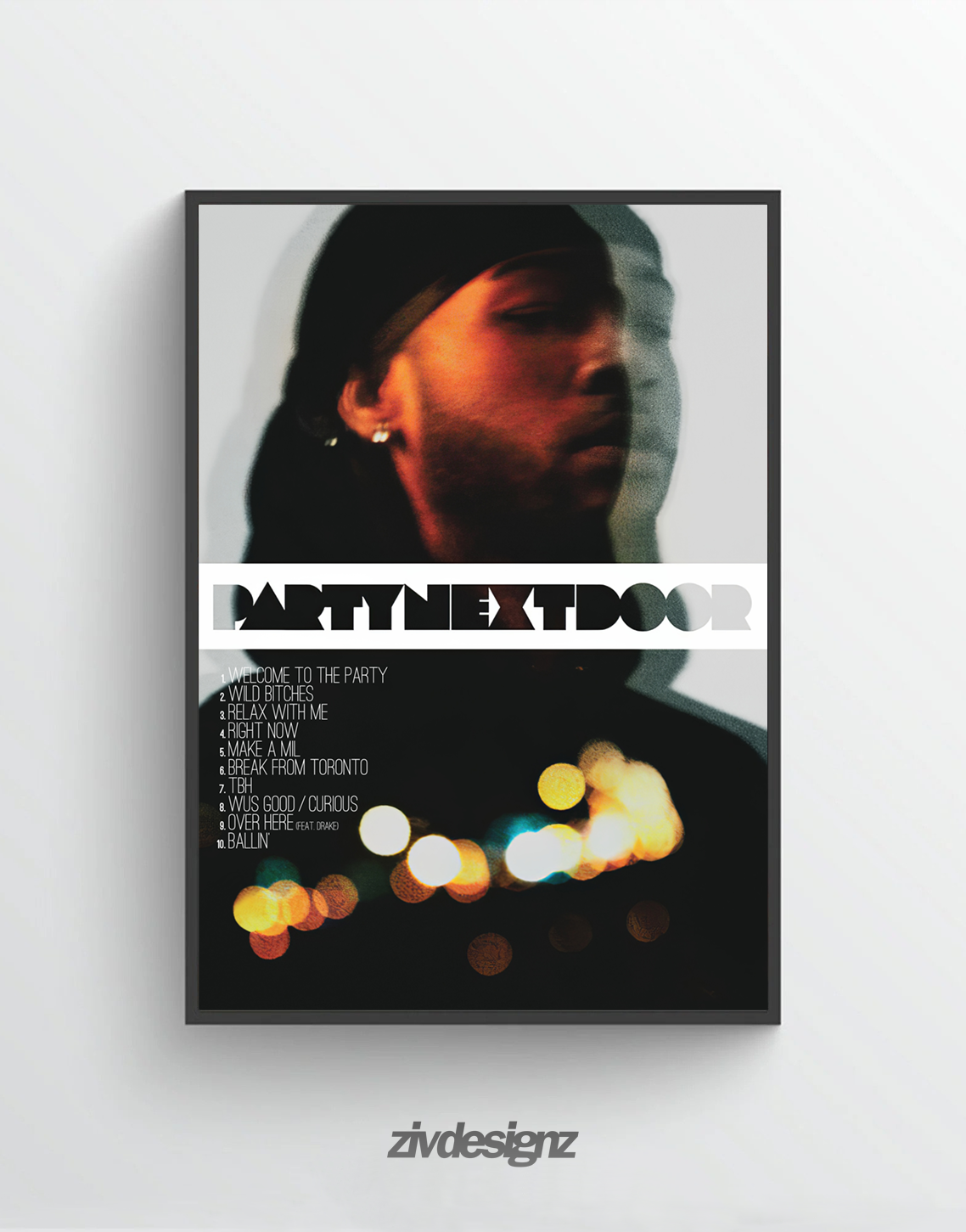 'PARTYNEXTDOOR' Premium Album Music Poster | Cover Artwork and Tracklist