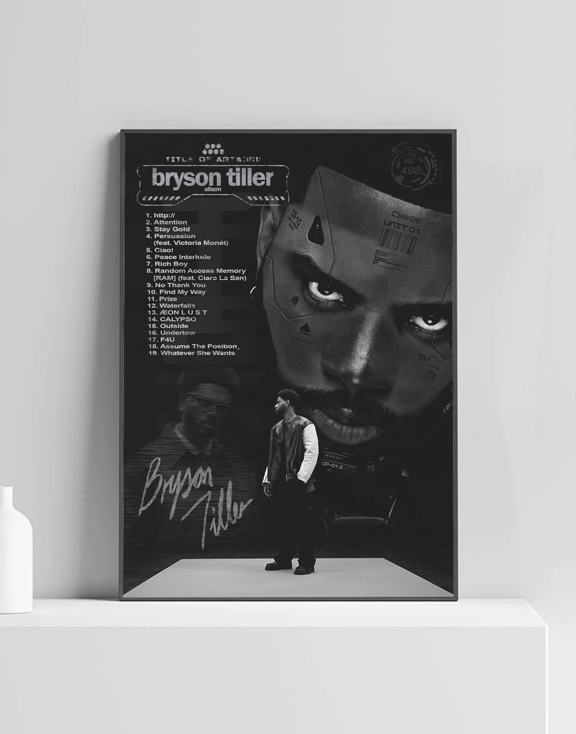 'Bryson Tiller Album' Premium Album Music Poster | Cover Artwork and Tracklist