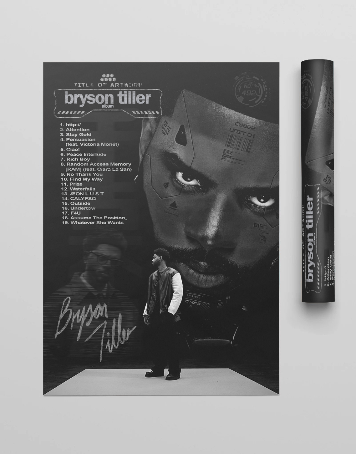 'Bryson Tiller Album' Premium Album Music Poster | Cover Artwork and Tracklist