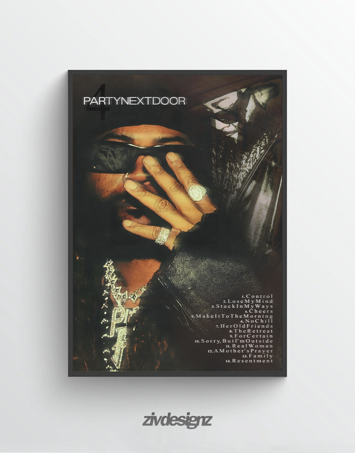 'PARTYNEXTDOOR 4' Premium Album Music Poster | Cover Artwork and Tracklist