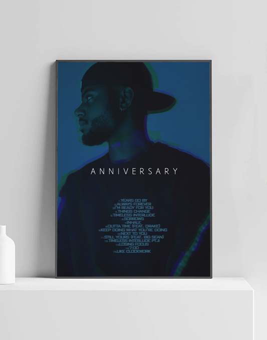 Bryson Tiller 'Anniversary' Premium Album Music Poster | Cover Artwork and Tracklist