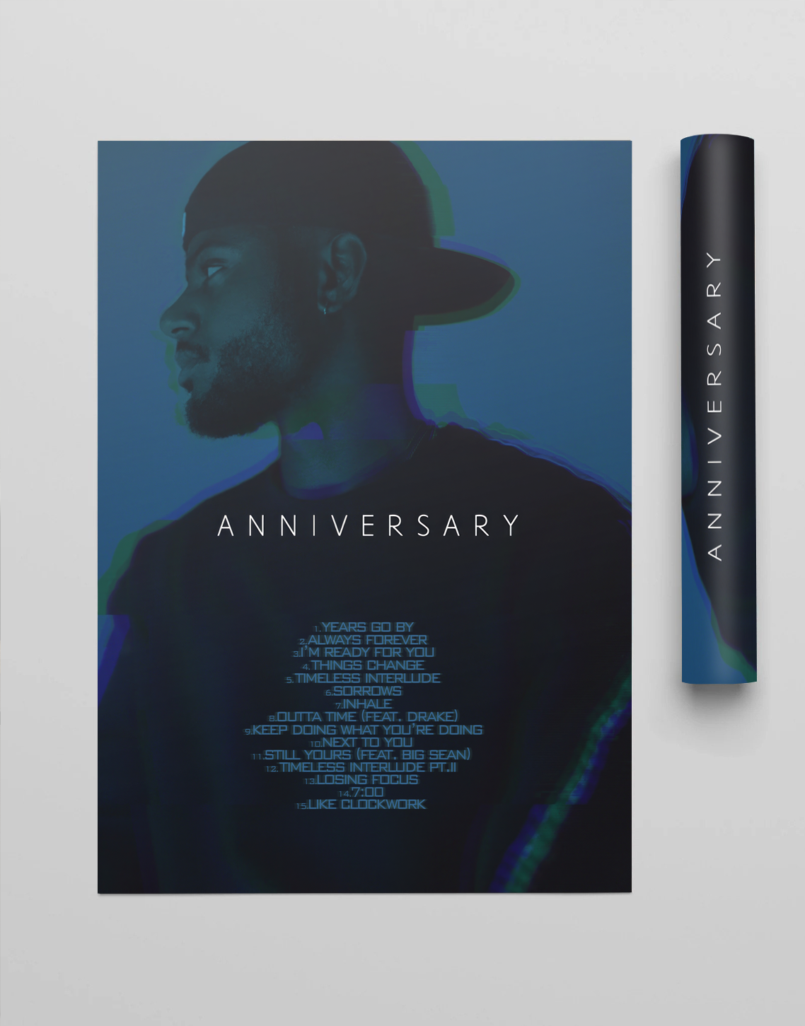 Bryson Tiller 'Anniversary' Premium Album Music Poster | Cover Artwork and Tracklist