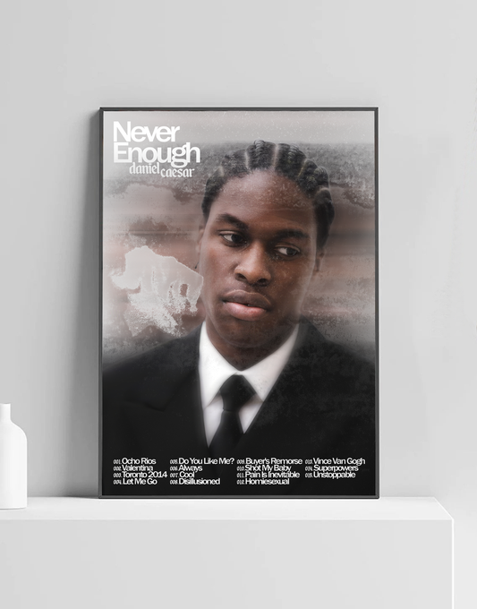 Daniel Caesar 'Never Enough' Premium Album Music Poster | Cover Artwork and Tracklist