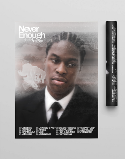 Daniel Caesar 'Never Enough' Premium Album Music Poster | Cover Artwork and Tracklist