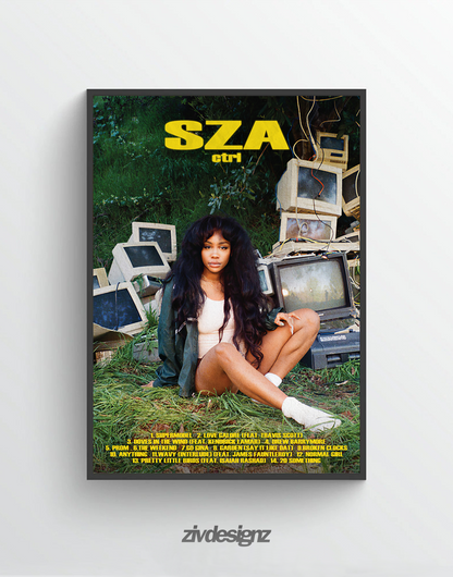 SZA 'Ctrl' Premium Album R&B Poster | Cover Artwork and Tracklist