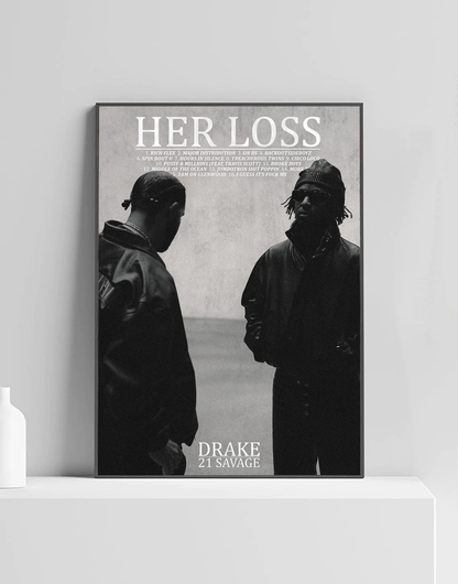 Drake & 21 Savage ‘Her Loss’ Premium Album Music Poster | Cover Artwork and Tracklist