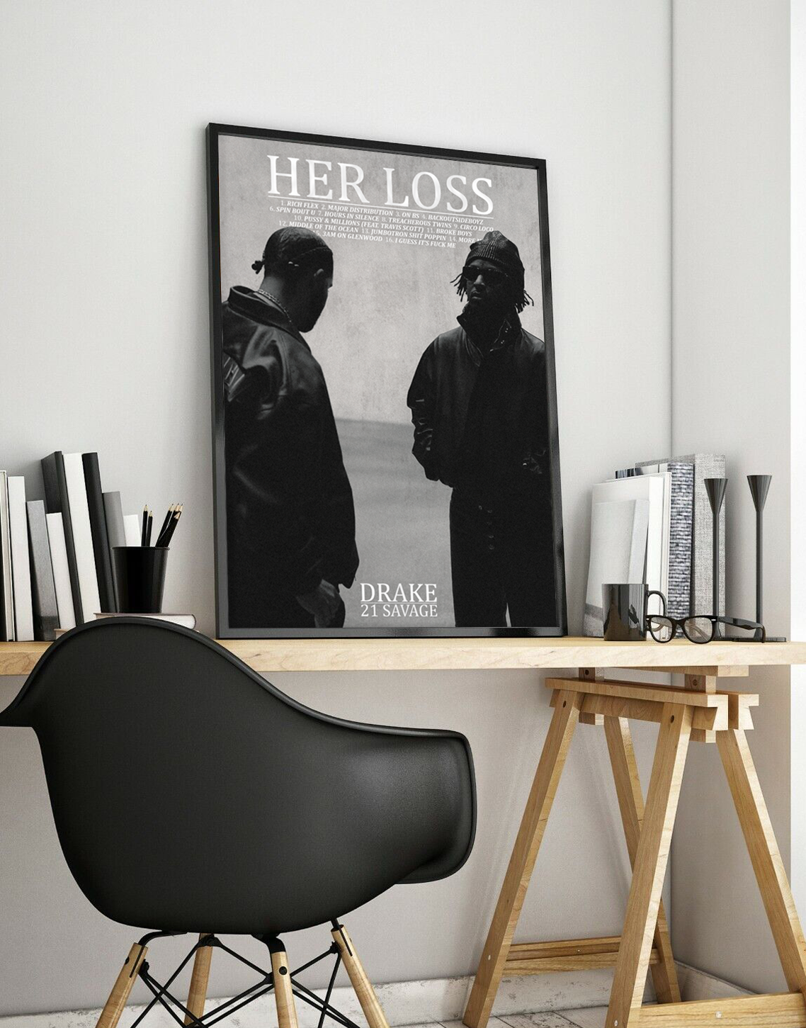 Drake & 21 Savage ‘Her Loss’ Premium Album Music Poster | Cover Artwork and Tracklist