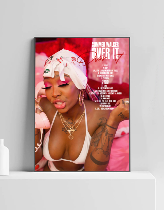 Summer Walker 'Over It' Premium Album R&B Poster | Cover Artwork and Tracklist