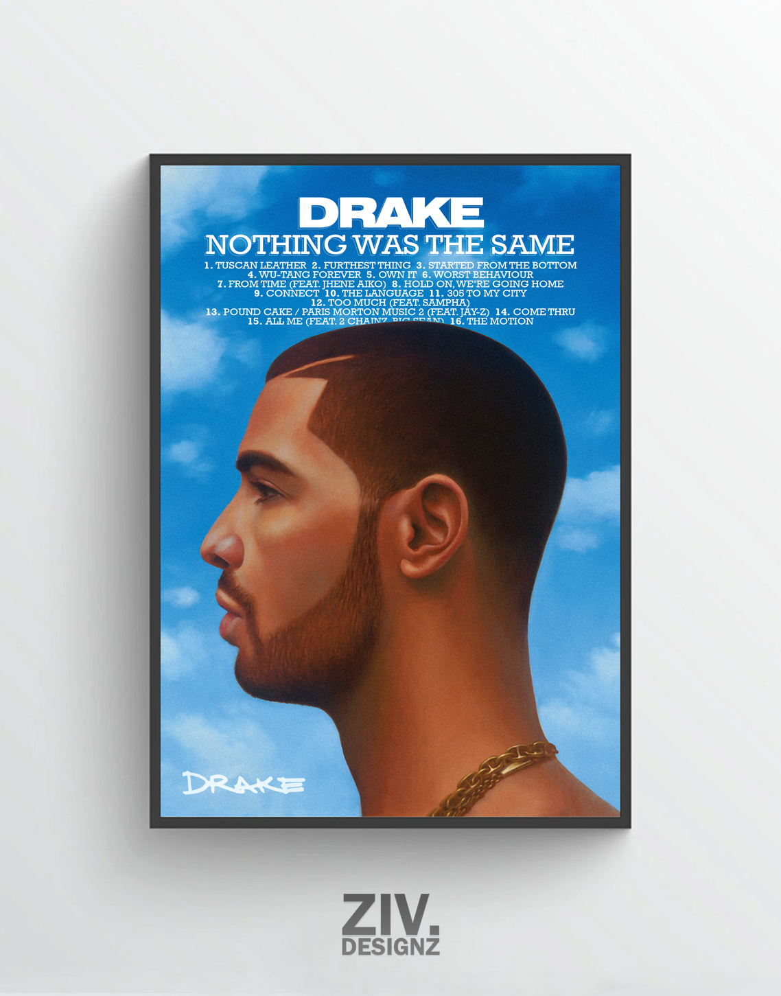 Drake ‘Nothing Was The Same’ Premium Album Music Poster | Cover Artwork and Tracklist